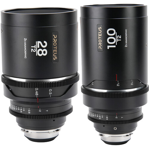 Venus Optics Laowa Proteus 2x Anamorphic 28 & 100mm T2 Lens Bundle (PL/EF, Feet, Silver Flare)