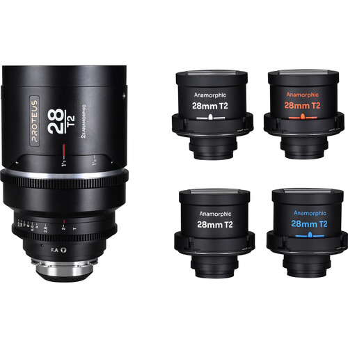 Venus Optics Laowa Proteus Flex 2x Anamorphic 28mm T2 Lens (ARRI PL/Canon EF, 4 Flare Colors)