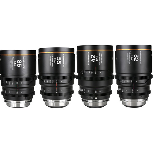 Venus Optics Laowa Nanomorph T2.9 1.5x LF Anamorphic 4-Lens Bundle (ARRI PL/Canon EF, Amber Flare)