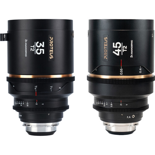 Venus Optics Laowa Proteus 2x Anamorphic 35 & 45mm T2 Lens Bundle (PL/EF, Feet, Amber Flare)