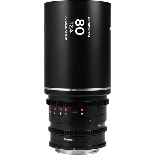Venus Optics Laowa Nanomorph 80mm T2.4 1.5x S35 Anamorphic Lens (Leica L, Silver Flare)
