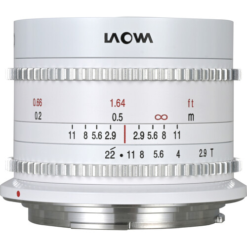 Venus Optics Laowa 9mm T2.9 Zero-D Cine Lens (RF Mount, Feet/Meters, White)