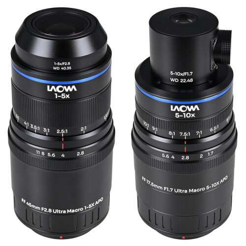 Venus Optics Laowa Aksen 45mm and 17.5mm with Coaxial Illumination Ultra Macro APO Lenses Bundle (Micro Four Thirds)