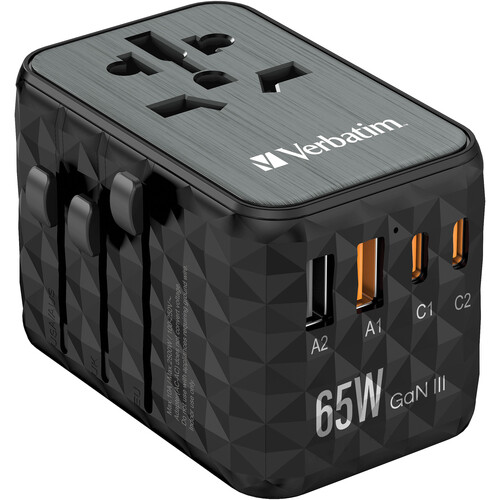 Verbatim UTA-05 65W 4-Port USB GaN III Universal Travel Adapter