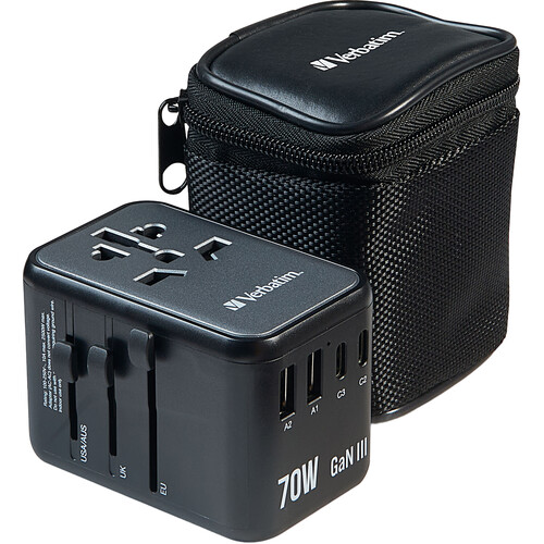 Verbatim UTA-09 70W 5-Port USB GaN III Universal Travel Adapter