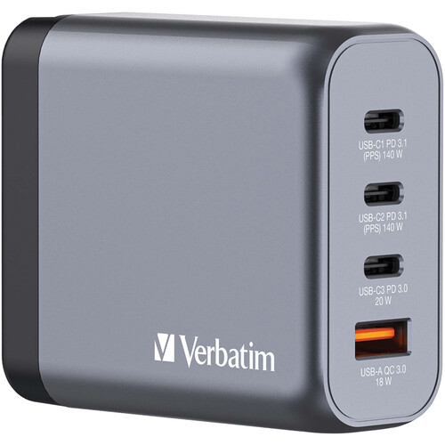 Verbatim 140W 4-Port USB GaN Wall Charger