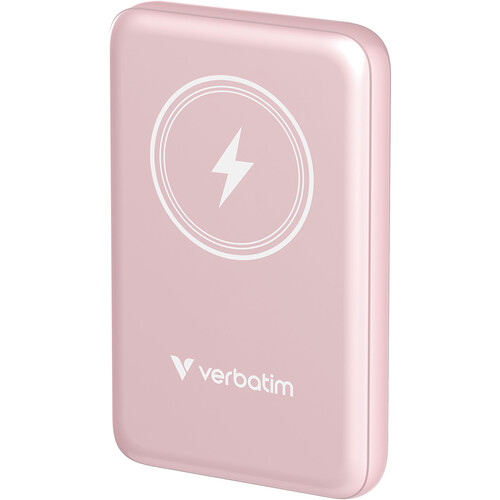 Verbatim Charge 'n' Go Magnetic Wireless Power Bank (10,000mAh, Pink)