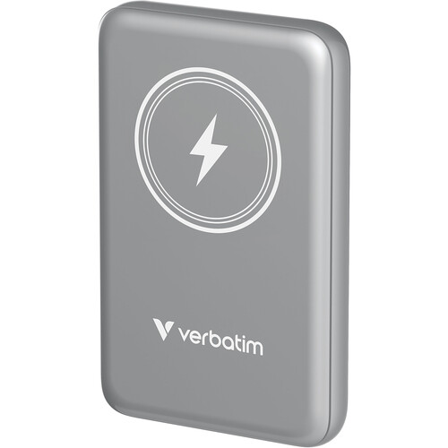 Verbatim Charge 'n' Go Magnetic Wireless Power Bank (10,000mAh, Gray)