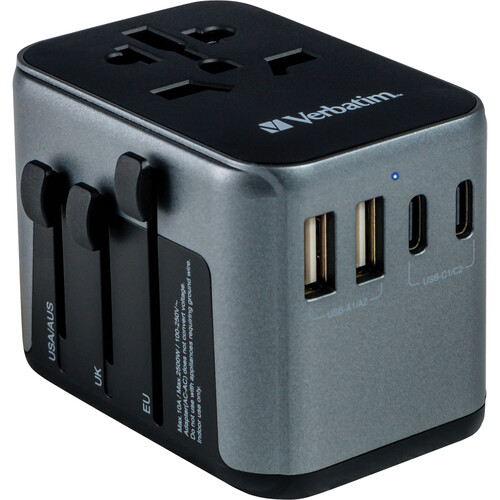 Verbatim UTA-03 30W 5-Port USB-C/USB-A Universal Travel Adapter