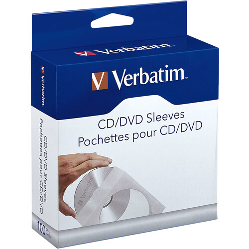 Verbatim CD/DVD Paper Sleeves with Clear Windows (50-Pack)