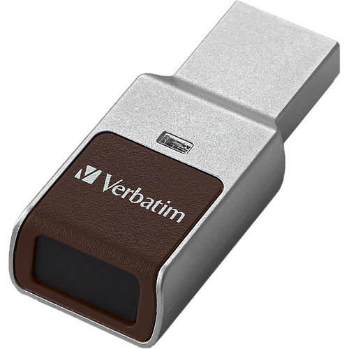 Verbatim 128GB Fingerprint Secure USB 3.0 Type-A Flash Drive (Silver)