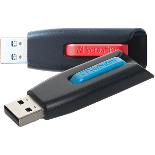 Verbatim 64GB Store 'n' Go V3 USB 3.0 Flash Drive (2-Pack, Red, Blue)