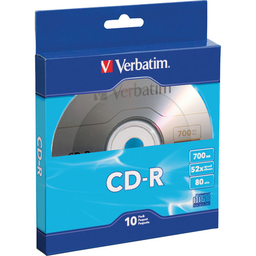 Verbatim CD-R 700MB/80 Minutes Disc (Pack of 10) 97955 B&H Photo