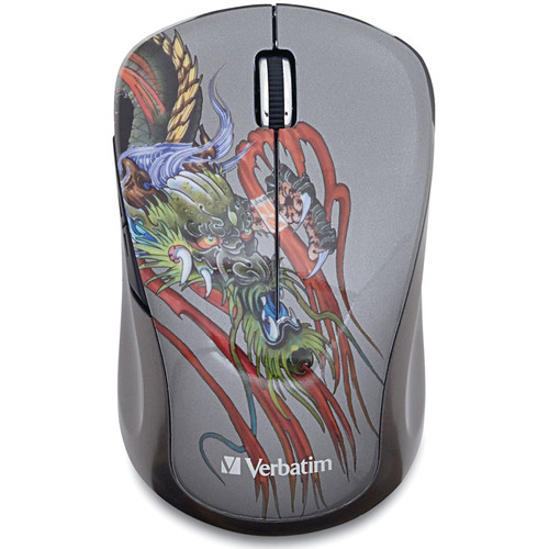 Verbatim Tattoo Series Wireless Notebook Blue LED Mouse (Dragon)