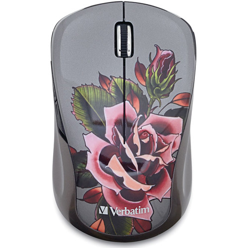 Verbatim Tattoo Series Wireless Notebook Blue LED Mouse (Rose)