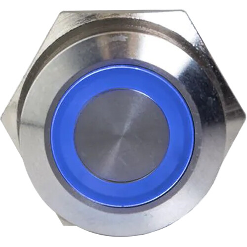 Videotel Digital Stainless Steel Button for Interactive Signage (16mm, Blue LED)