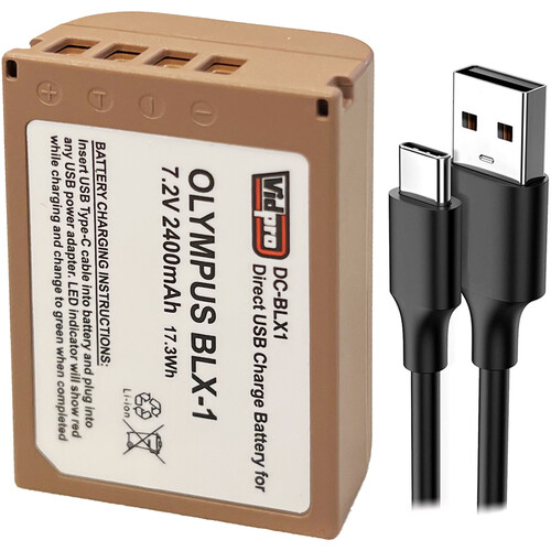 Camaisa Braided Cable Type-C to BLX-1 Dummy Battery BLX1 DC Coupling
