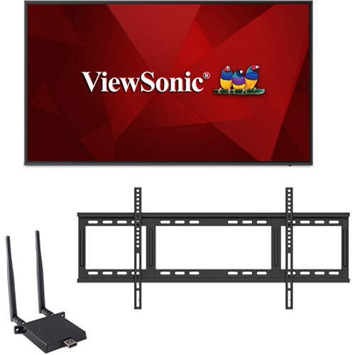ViewSonic CDE6520 65" 4K UHD Presentation Display Bundle with LB-WIFI-001 Wireless Module