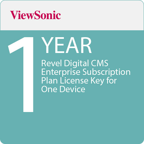 ViewSonic Revel Digital CMS Enterprise Subscription Plan License Key for One Device (1-Year)