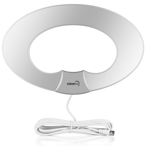 ViewTV VT-9067 Flat Oval Amplified HDTV Antenna (Silver)