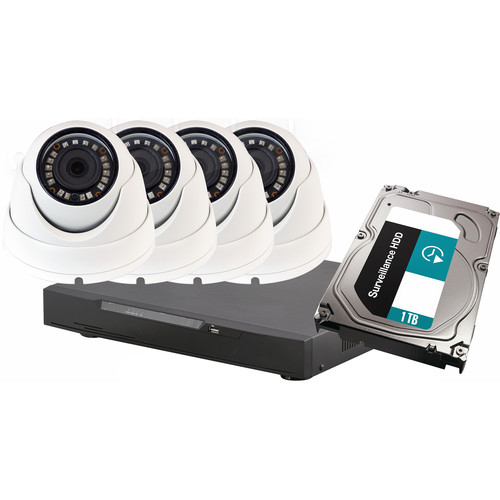 ViewZ VZ-HD4FD 2.1 MP HD Mini Dome 1TB DVR Camera Kit