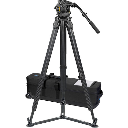 Vinten System Vision 100 FT Head, Carbon Fiber Tripod, Ground Spreader, and Case
