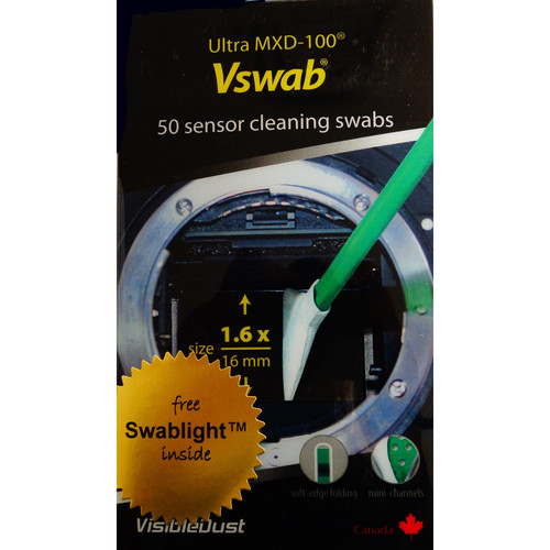VisibleDust Sensor Cleaning VSwabs (1.6x, 50-Pack, MXD-100 Green)