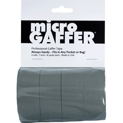 Visual Departures microGAFFER Compact Gaffer Tape (1" x 8 yd, 4-Pack, Gray)