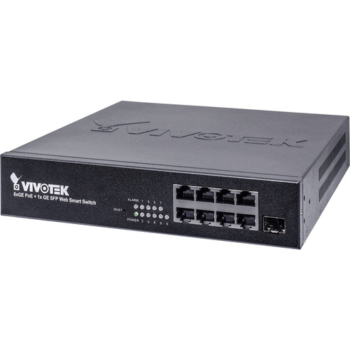 Vivotek AW-GET-094A-130 Web Smart PoE Switch (8 GbE PoE Ports & 1 GbE SFP Port, 130W)