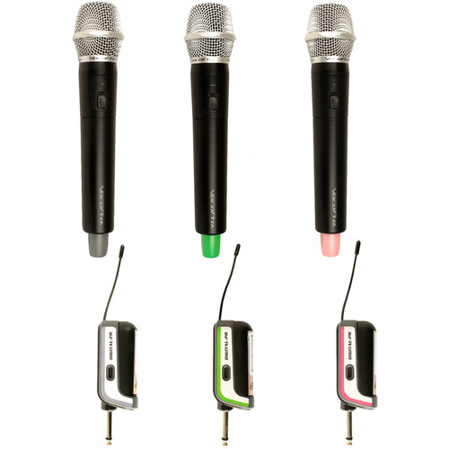 VocoPro DPR-TRIO 3-Person Handheld Plug-In Wireless Microphone System (H, O, P: 900 MHz)