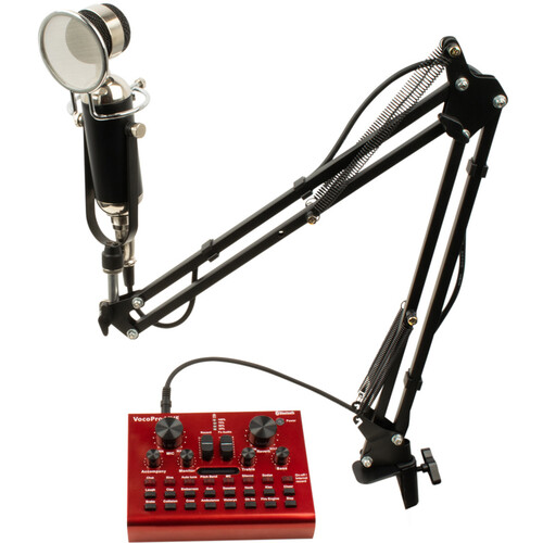 VocoPro Streamer-Studio USB Audio Interface, Condenser Microphone, and Tabletop Boom Arm Bundle