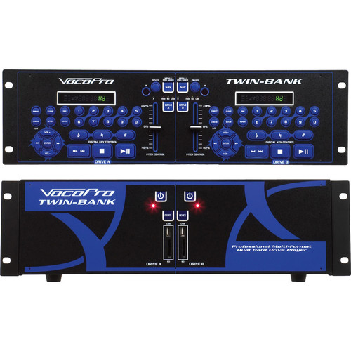 VocoPro TWIN-BANK Professional Multi-Format Dual Hard Drive Player