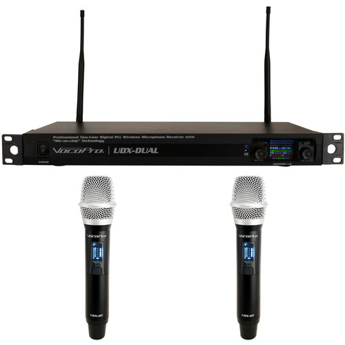 VocoPro UDX-Dual-Handheld Digital Wireless Microphone System Two Handheld Mics (900 MHz)