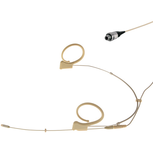 Voice Technologies VT DUPLEX Omni Headset Microphone with LEMO 3-Pin Connector for Sennheiser Transmitters (S/M, Beige)