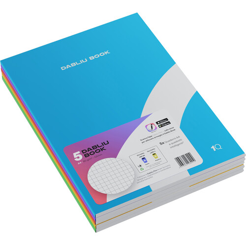 Wacebo DabliuPen+ Soft Cover Notebook (5mm, 80 Pages, 5-Pack)