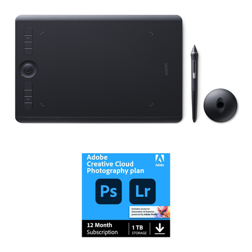 Wacom Intuos Pro Creative Pen Tablet & Adobe Creative Cloud Photography Bundle
