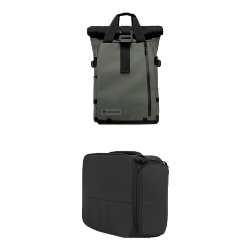 WANDRD PRVKE Backpack V3 with Essential Camera Cube Kit (Wasatch Green, 21L)