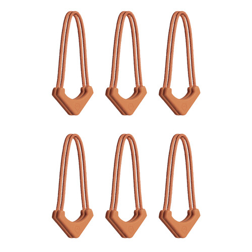 WANDRD WORRYLESS Locking Zipper Puller (Sedona Orange, 6-Pack)