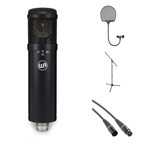 Warm Audio WA-47jr Large-Diaphragm FET Condenser Microphone Kit with Stand, XLR Cable, and Popscreen