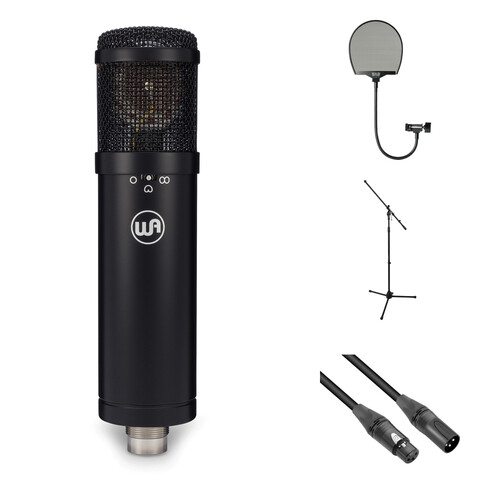 Warm Audio WA-47jr Large-Diaphragm FET Condenser Microphone Kit with Stand, XLR Cable, and Popscreen