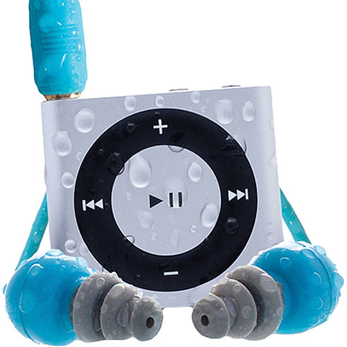 Waterfi Waterproofed iPod Shuffle Swim Kit with Short Cord Headphones (Silver)