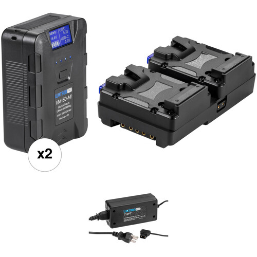 Watson 2 x 50Wh Micro V-Mount Battery Kit with V-Mount Adapter & Charger