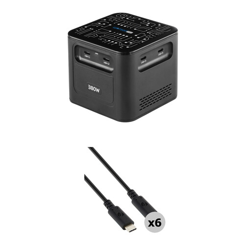 Watson 380W 8-Port GaN USB Charger with 6 x USB-C 2.0 240W Charge Cables