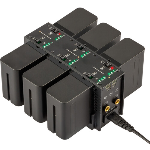 Watson NP-F970 High-Capacity 6-Battery Kit with L-Train 6-Bay NP-F Battery Charger