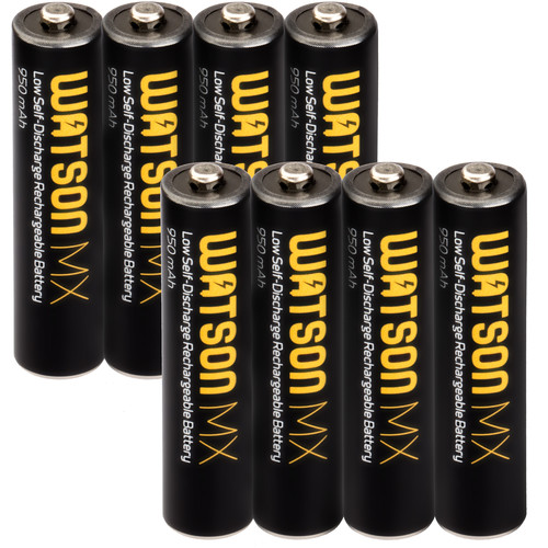 Watson MX AAA NiMH Rechargeable Batteries (8-Pack, 1.2V, 950mAh)