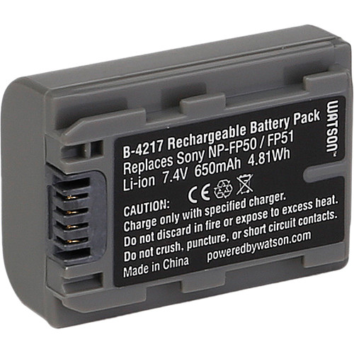 Watson NP-FP50 Lithium-Ion Battery Pack (7.4V, 650mAh)
