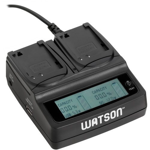 Watson Duo LCD Charger with Two DMW-BLC12 / BP-DC12 / BP-51 Battery Plates