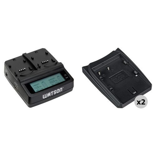 Watson Duo LCD Charger II with 2 x Adapter Plate for BP-500 Series