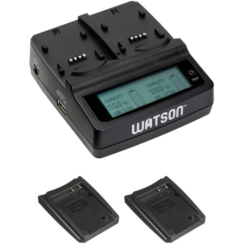 Watson Duo LCD Charger Kit with 2 x DMW-BLC12, BP-DC12, or BP-51 Battery Adapter Plates
