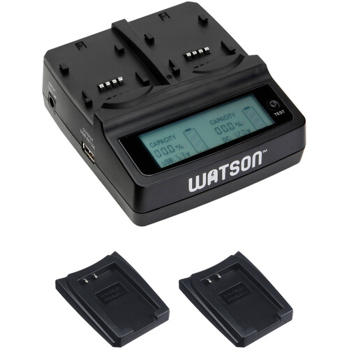 Watson Duo LCD Charger Kit with 2 x EN-EL20 / EN-EL20a Battery Adapter Plates